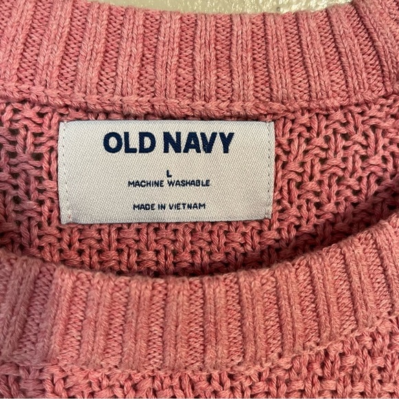 Old Navy Womens Cotton Blend Knit Crew Neck Pullover Sweater Pink L NWT - Picture 6 of 12